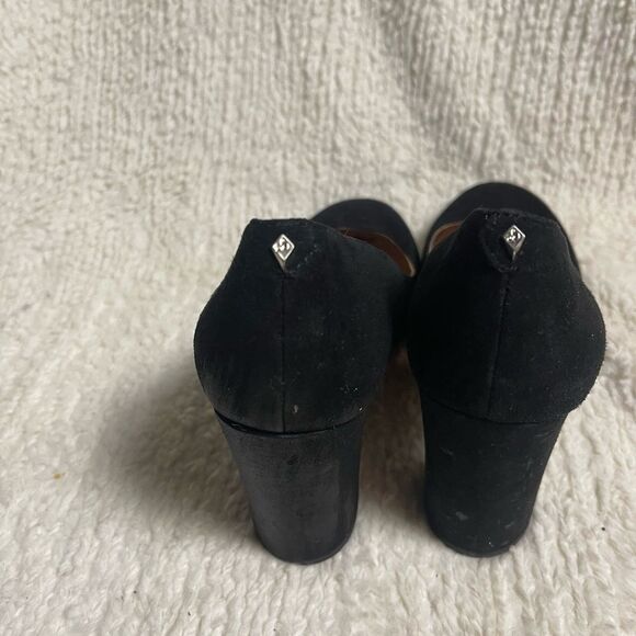 Sam Edelman Black Suede slip on  Heels block heels SZ7.5 - Picture 4 of 10
